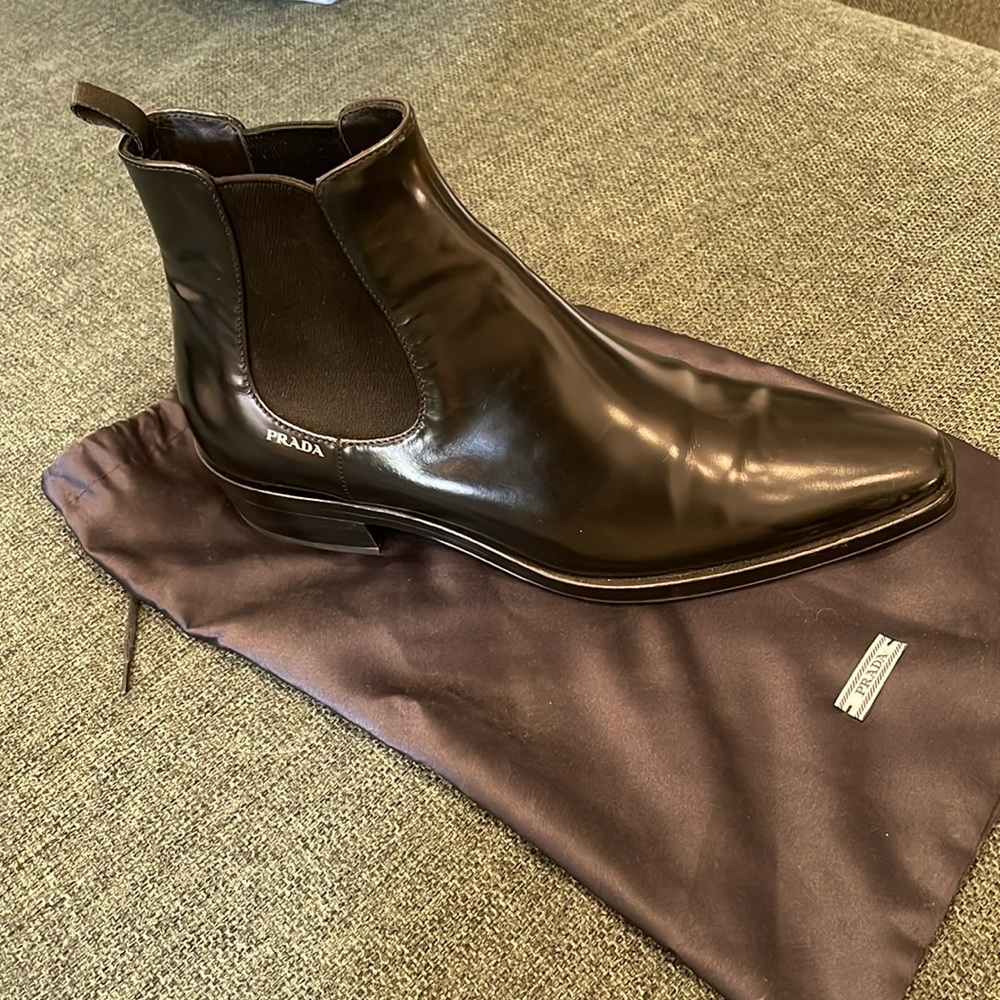 Like New Leather Prada Chelsea Boots